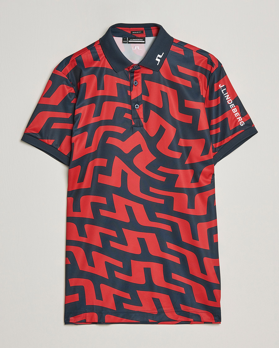 Herren | Poloshirts | J.Lindeberg | Tour Tech Regular Fit Printed Polo Bridge Swirl