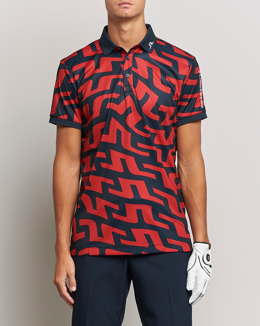 Herren | Poloshirts | J.Lindeberg | Tour Tech Regular Fit Printed Polo Bridge Swirl