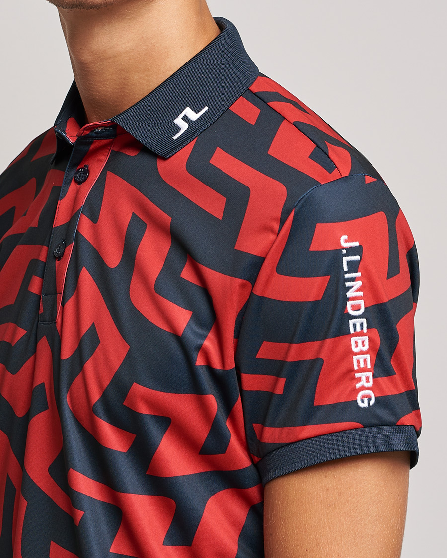 Herren | Poloshirts | J.Lindeberg | Tour Tech Regular Fit Printed Polo Bridge Swirl