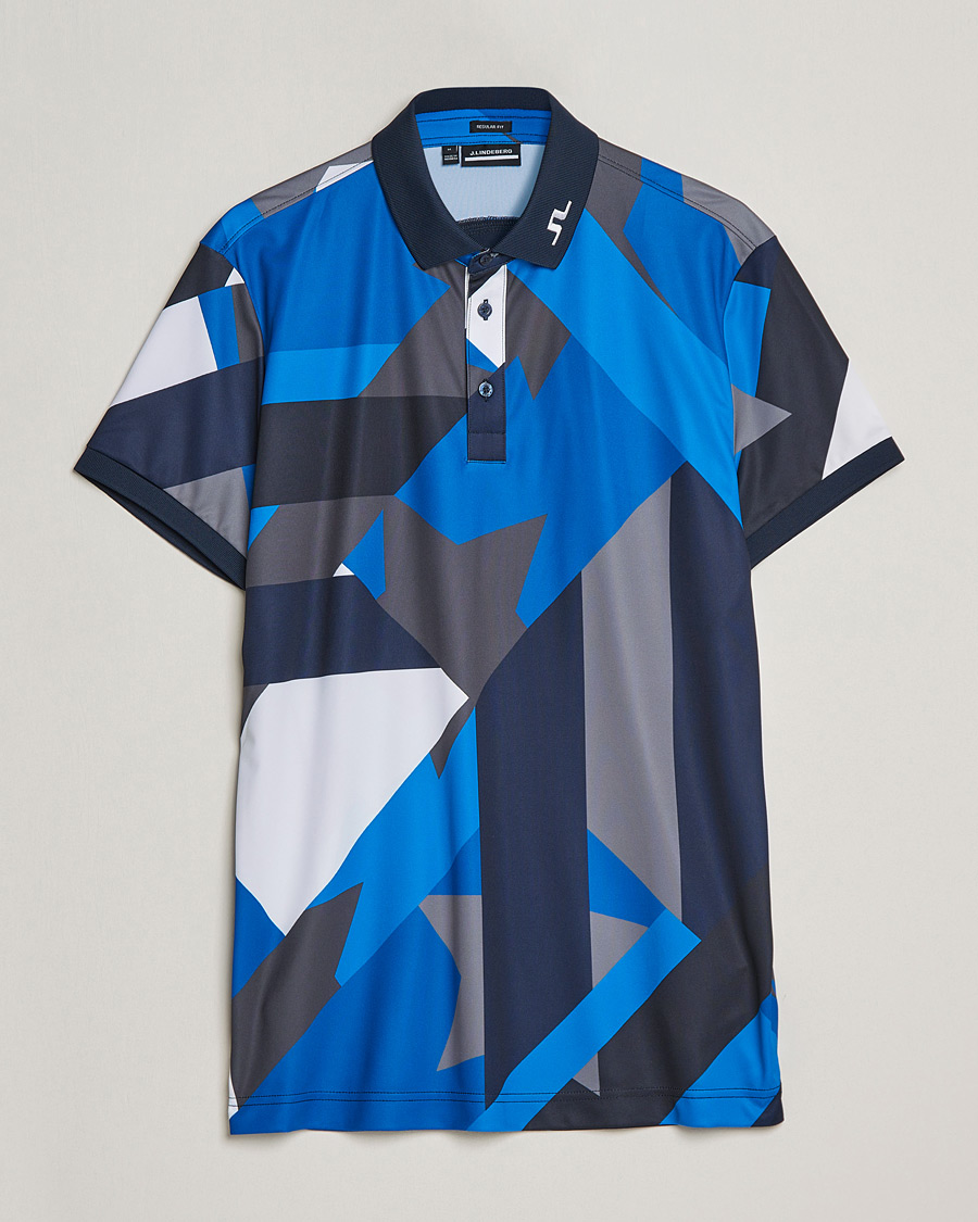 Herren | Poloshirts | J.Lindeberg | KV Regular Fit Printed Polo Blue Flag