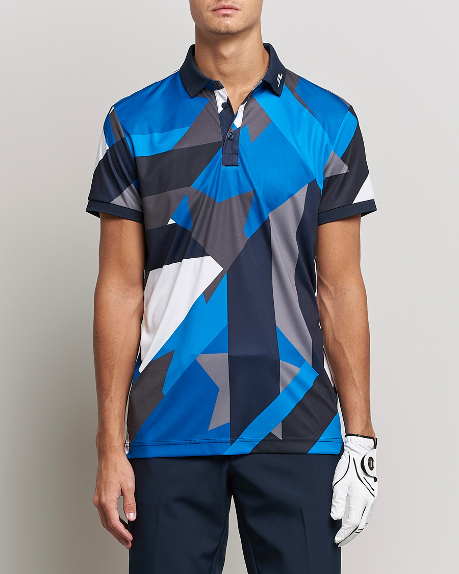 Herren | Poloshirts | J.Lindeberg | KV Regular Fit Printed Polo Blue Flag