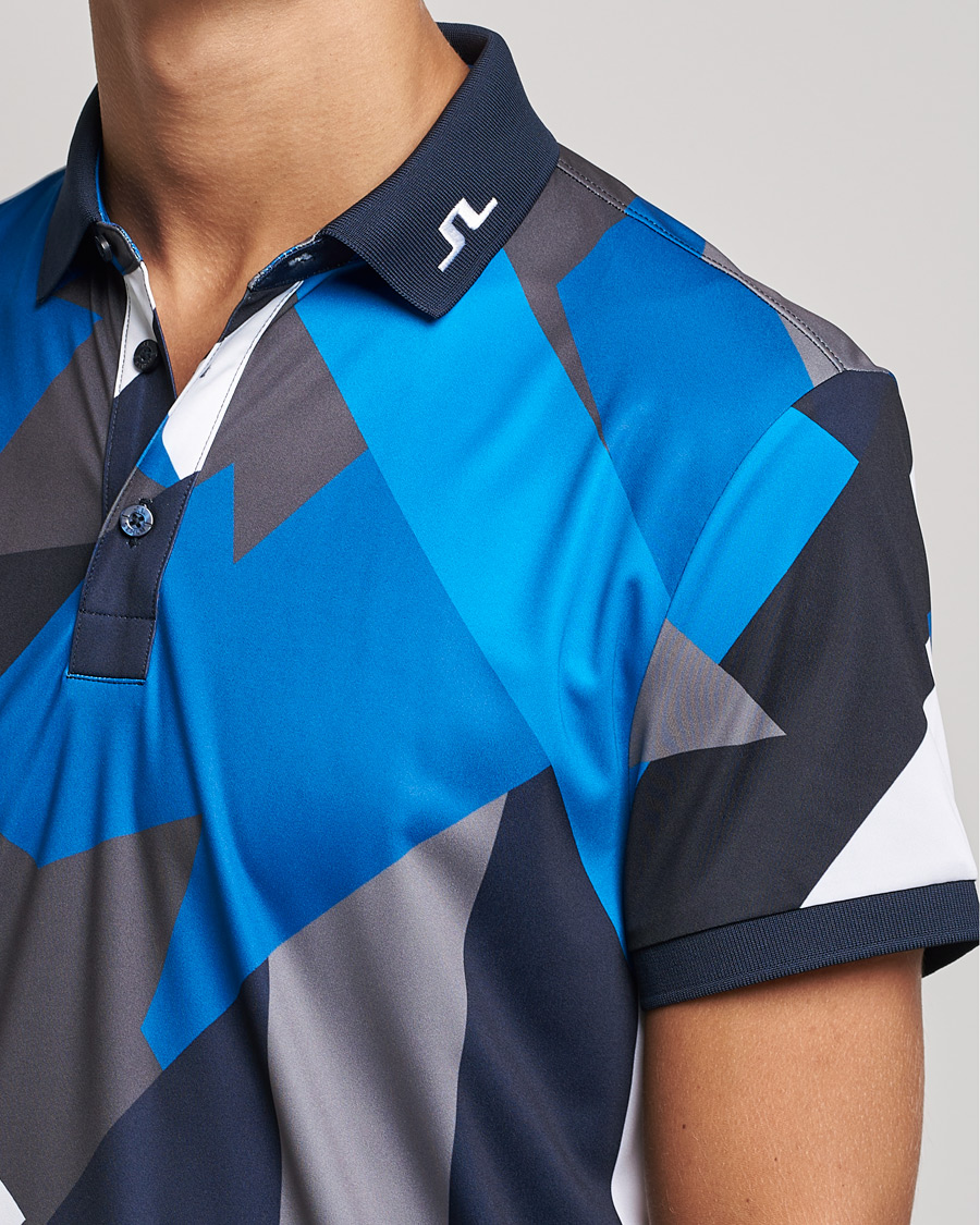 Herren | Poloshirts | J.Lindeberg | KV Regular Fit Printed Polo Blue Flag