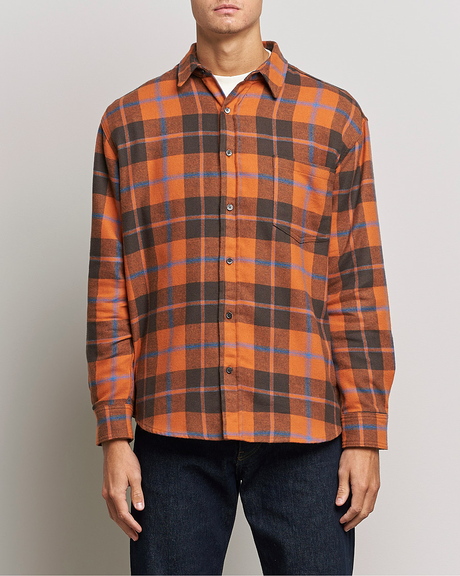 Herren | Hemden | Jeanerica | Come Checked Flannel Shirt Burnt Orange