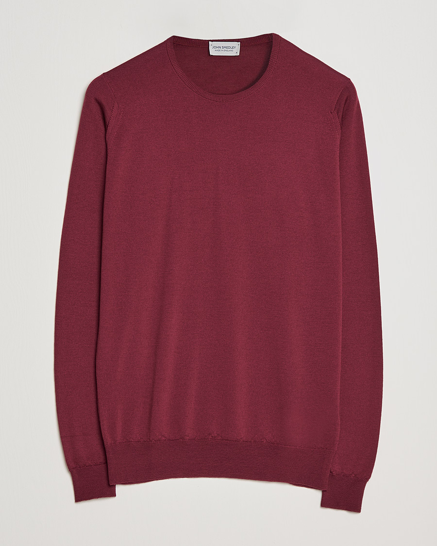Herren | Pullover | John Smedley | Lundy Extra Fine Merino Crew Neck Bordeaux