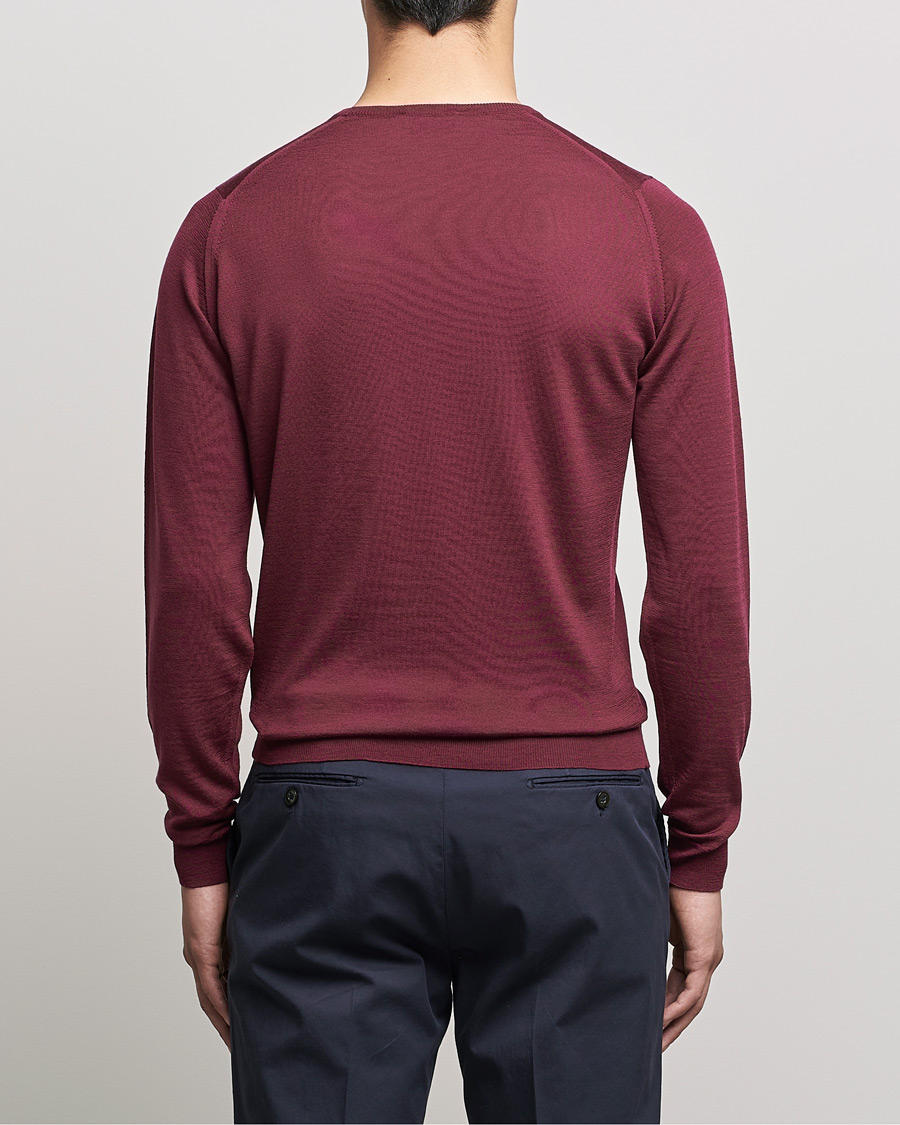 Herren | Pullover | John Smedley | Lundy Extra Fine Merino Crew Neck Bordeaux