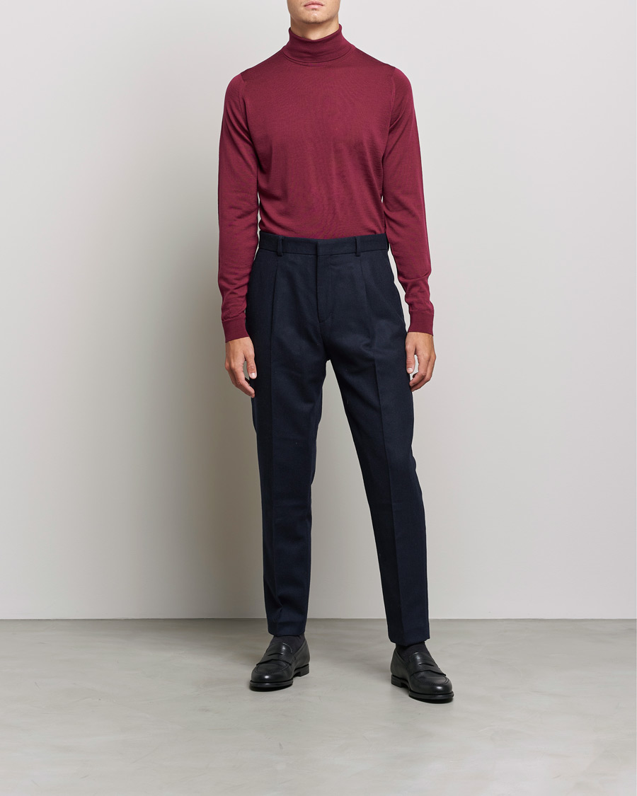 Herren | Pullover | John Smedley | Cherwell Extra Fine Merino Rollneck Bordeaux