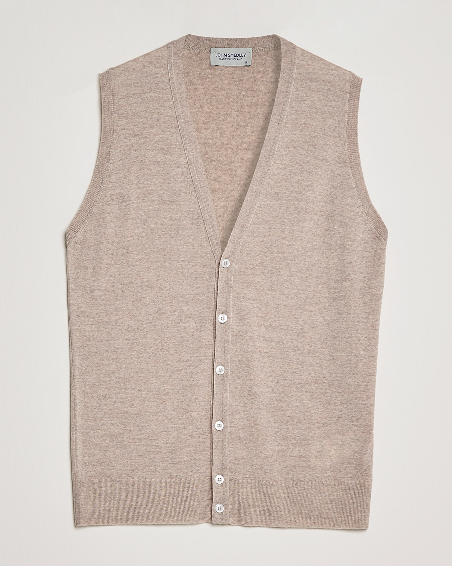 Herren | Pullover | John Smedley | Huntswood Slim Fit Waistcoat Soft Fawn