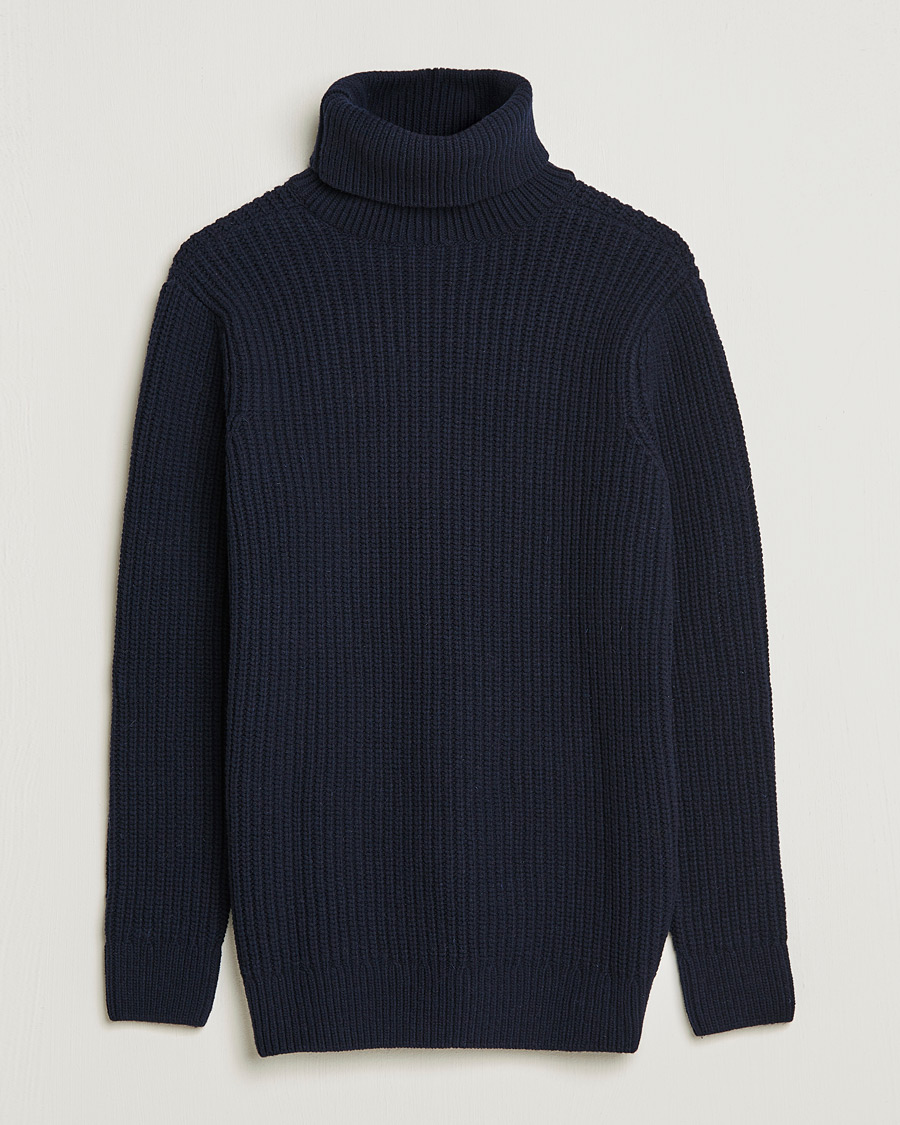 Herren | Pullover | Armor-lux | Pull Col Montant Wool Sweater Navy