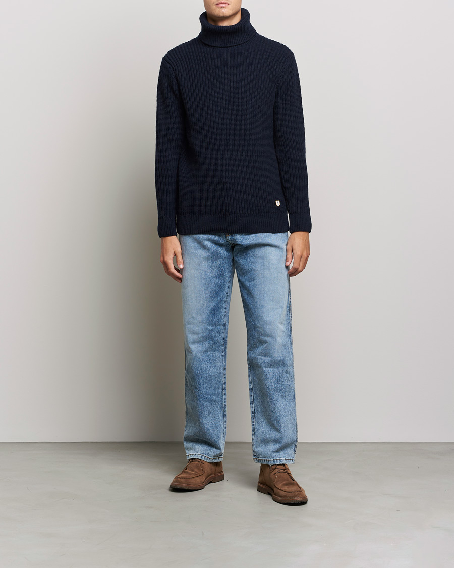Herren | Pullover | Armor-lux | Pull Col Montant Wool Sweater Navy