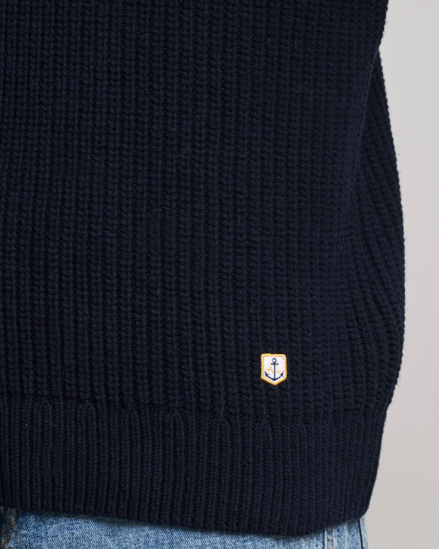 Herren | Pullover | Armor-lux | Pull Col Montant Wool Sweater Navy