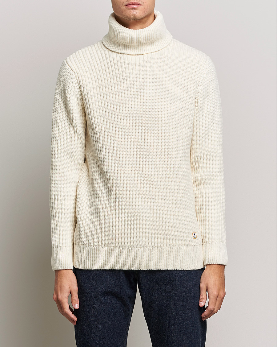 Herren | Pullover | Armor-lux | Pull Col Montant Wool Sweater Off White