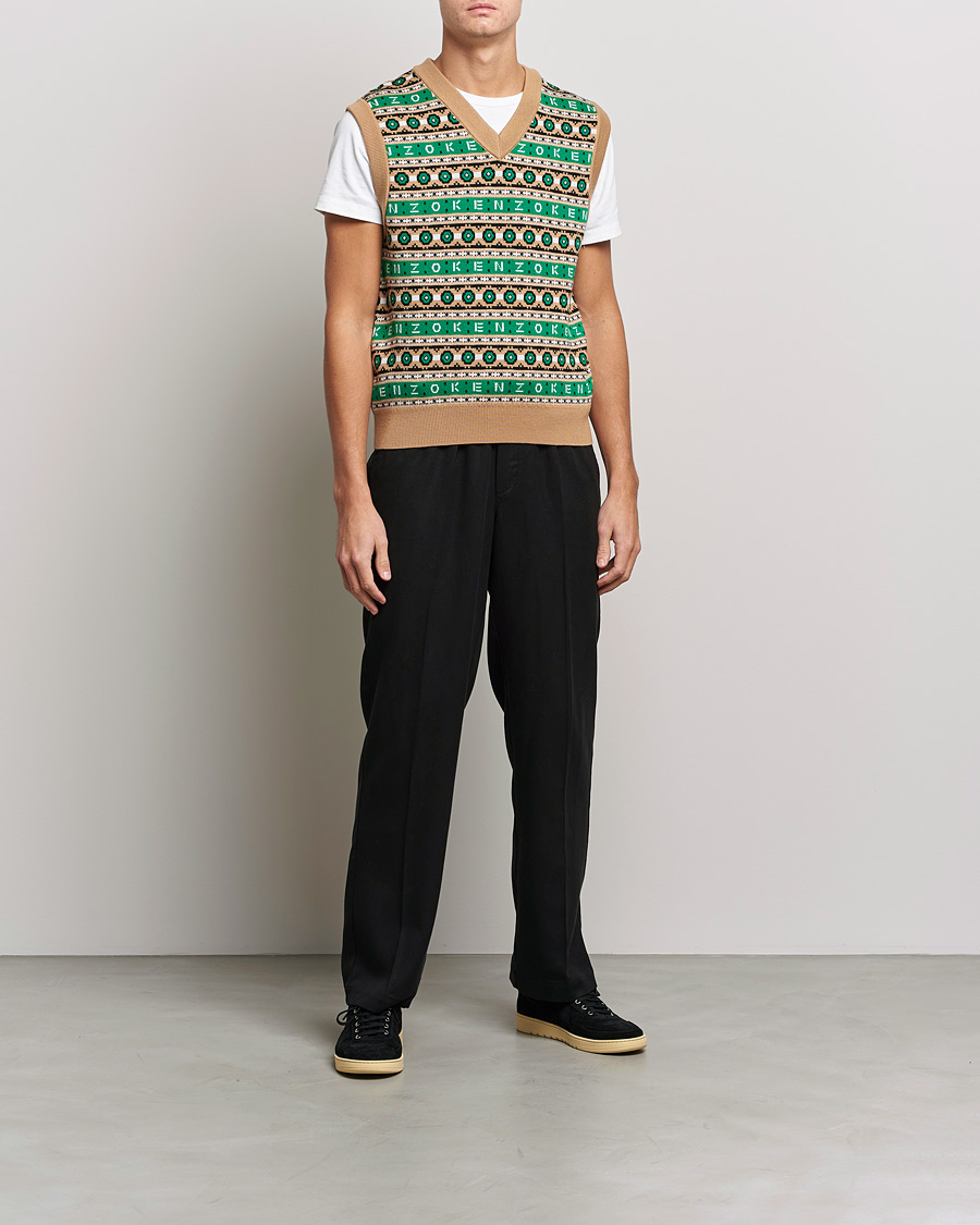 Herren | Pullover | KENZO | Jacquard Vest Grass Green