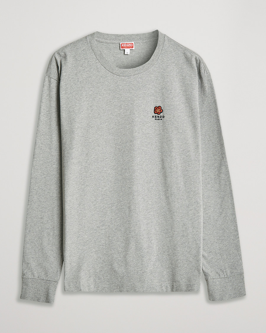 Herren | T-Shirts | KENZO | Logo Classic Long Sleeve Tee Pearl Grey