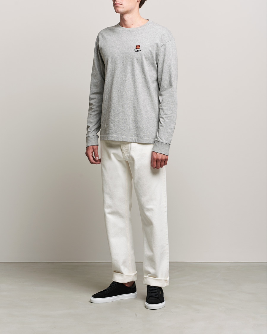Herren | T-Shirts | KENZO | Logo Classic Long Sleeve Tee Pearl Grey