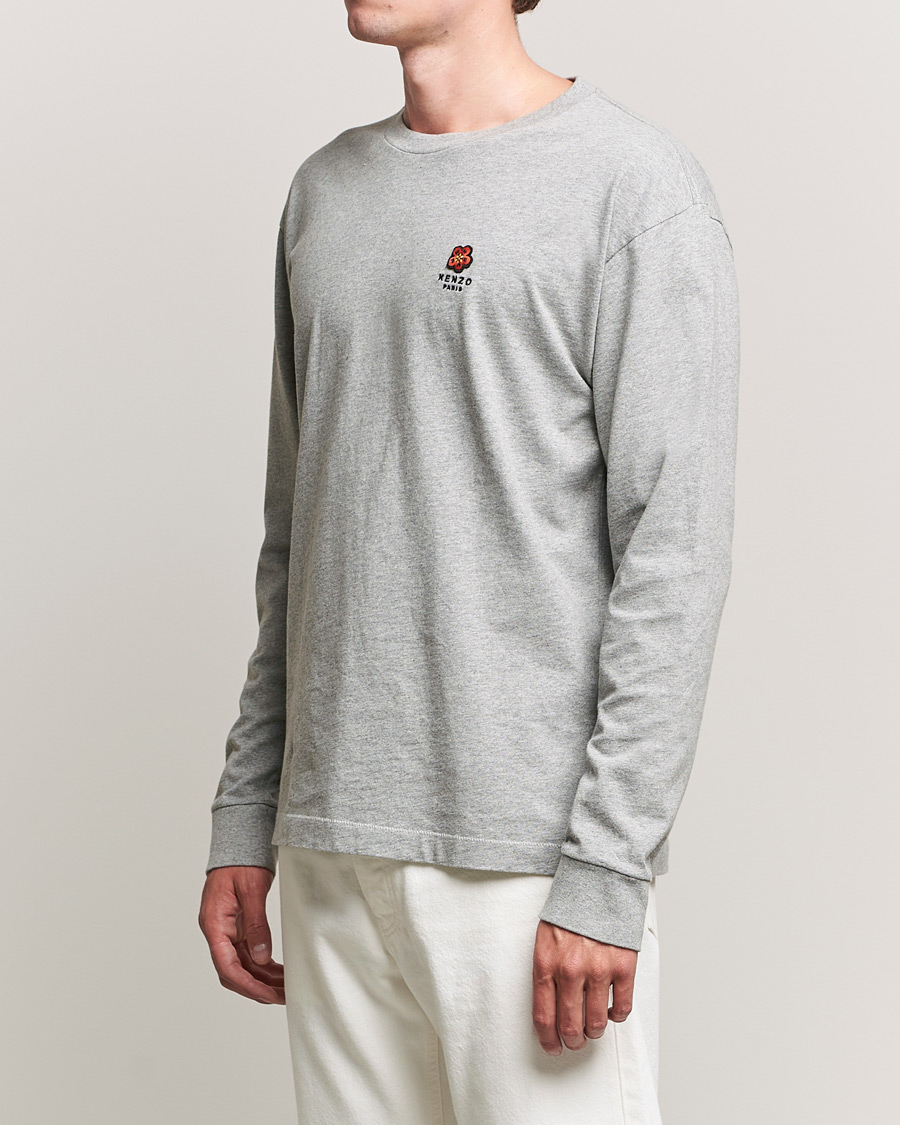 Herren | T-Shirts | KENZO | Logo Classic Long Sleeve Tee Pearl Grey