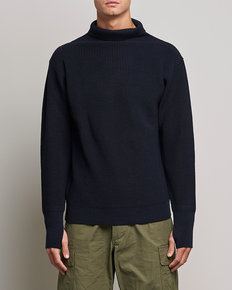 Herren | Pullover | Andersen-Andersen | Sailor Wool Turtleneck Navy Blue