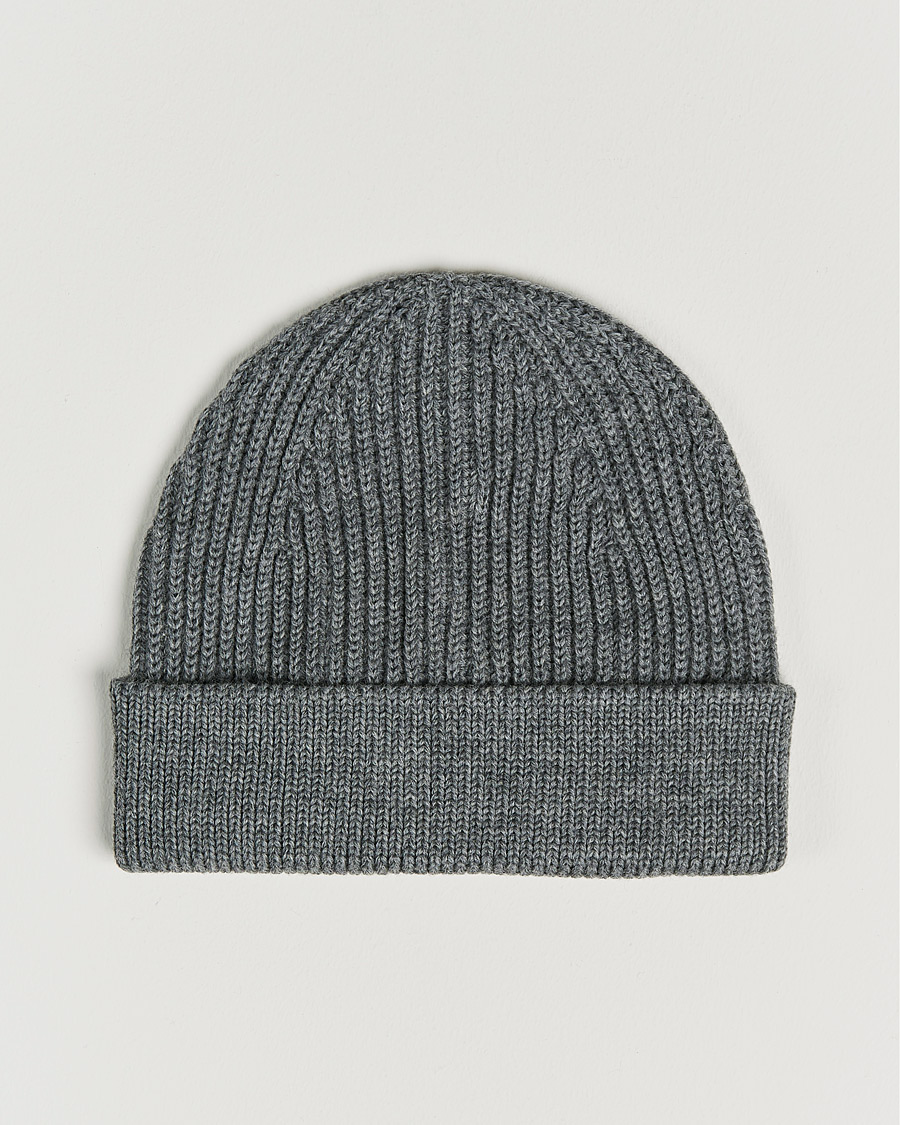 Herren | Andersen-Andersen Merino Wool Rib Beanie Grey | Andersen-Andersen | Merino Wool Rib Beanie Grey