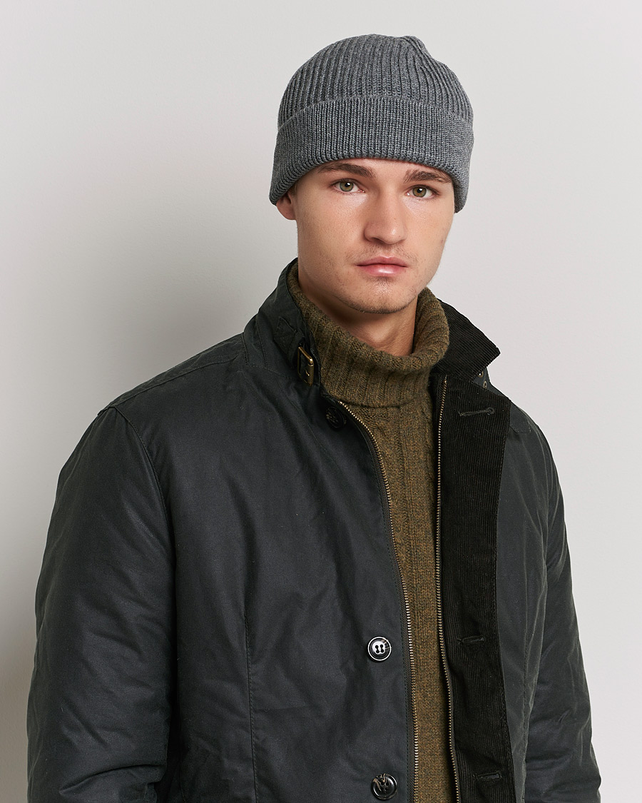 Herren | Andersen-Andersen Merino Wool Rib Beanie Grey | Andersen-Andersen | Merino Wool Rib Beanie Grey