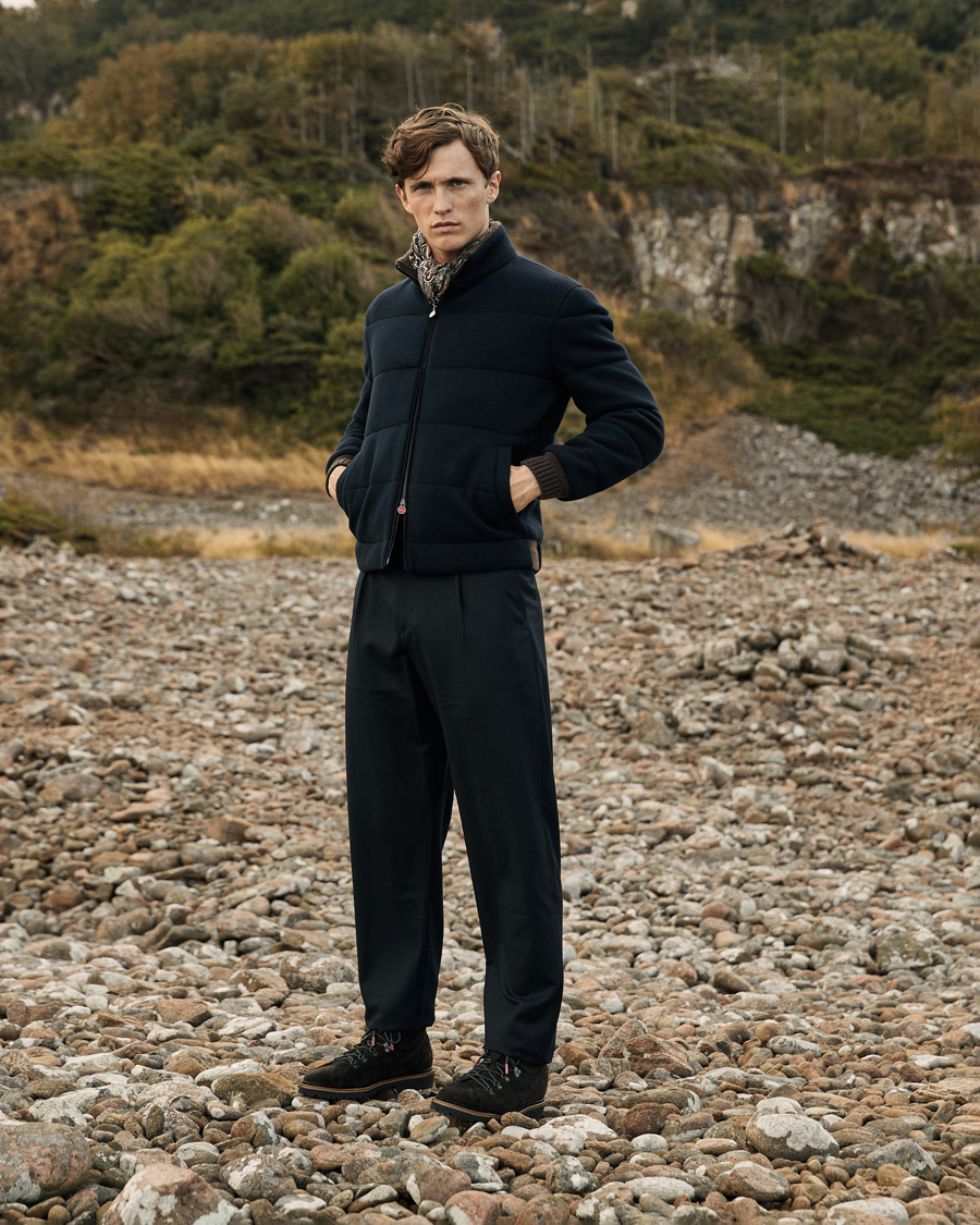 Herren | Jacken | Kiton | Pile Cashmere Down Jacket Navy