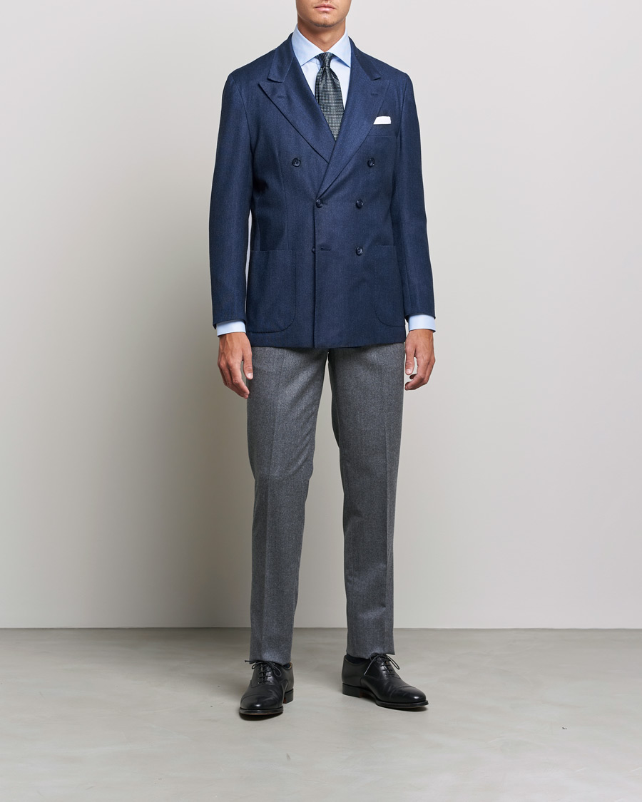 Herren | Hemden | Kiton | Slim Fit Royal Oxford Shirt Light Blue