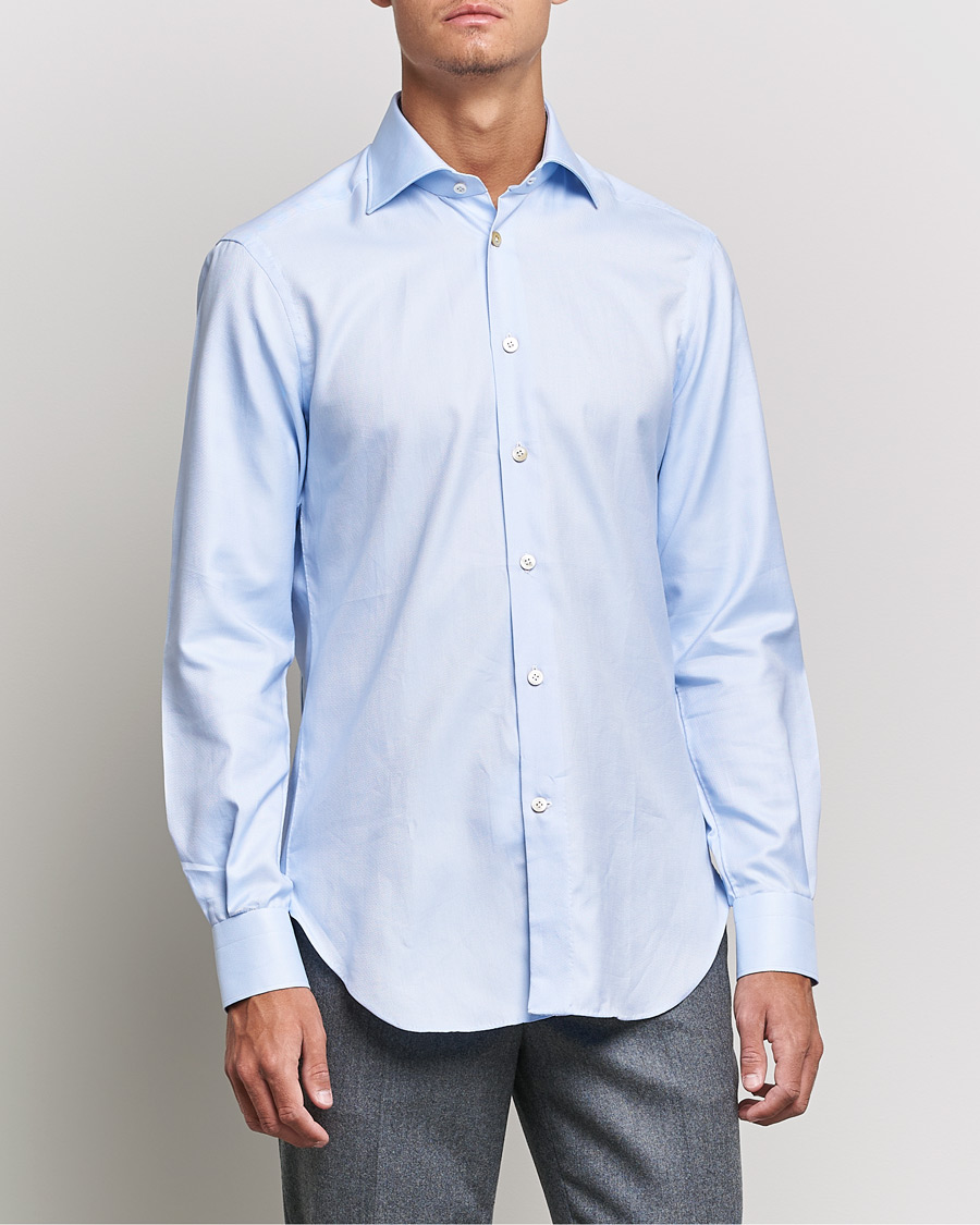 Herren | Hemden | Kiton | Slim Fit Royal Oxford Shirt Light Blue