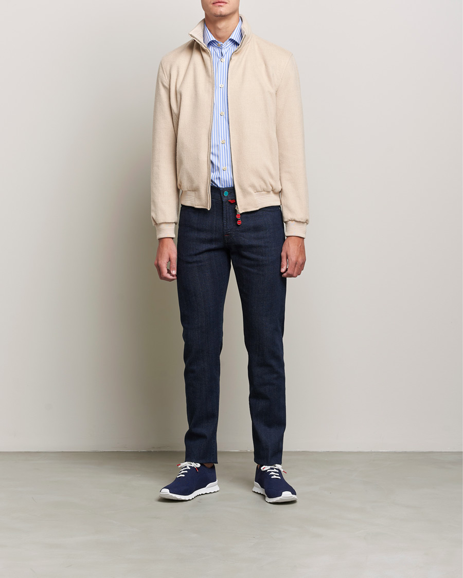 Herren | Hemden | Kiton | Slim Fit Striped Dress Shirt Light Blue