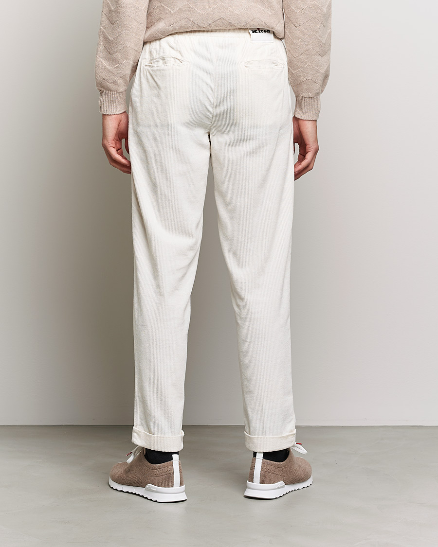 Herren | Hosen | Kiton | Slim Fit Cashmere Corduroy Trousers Off White