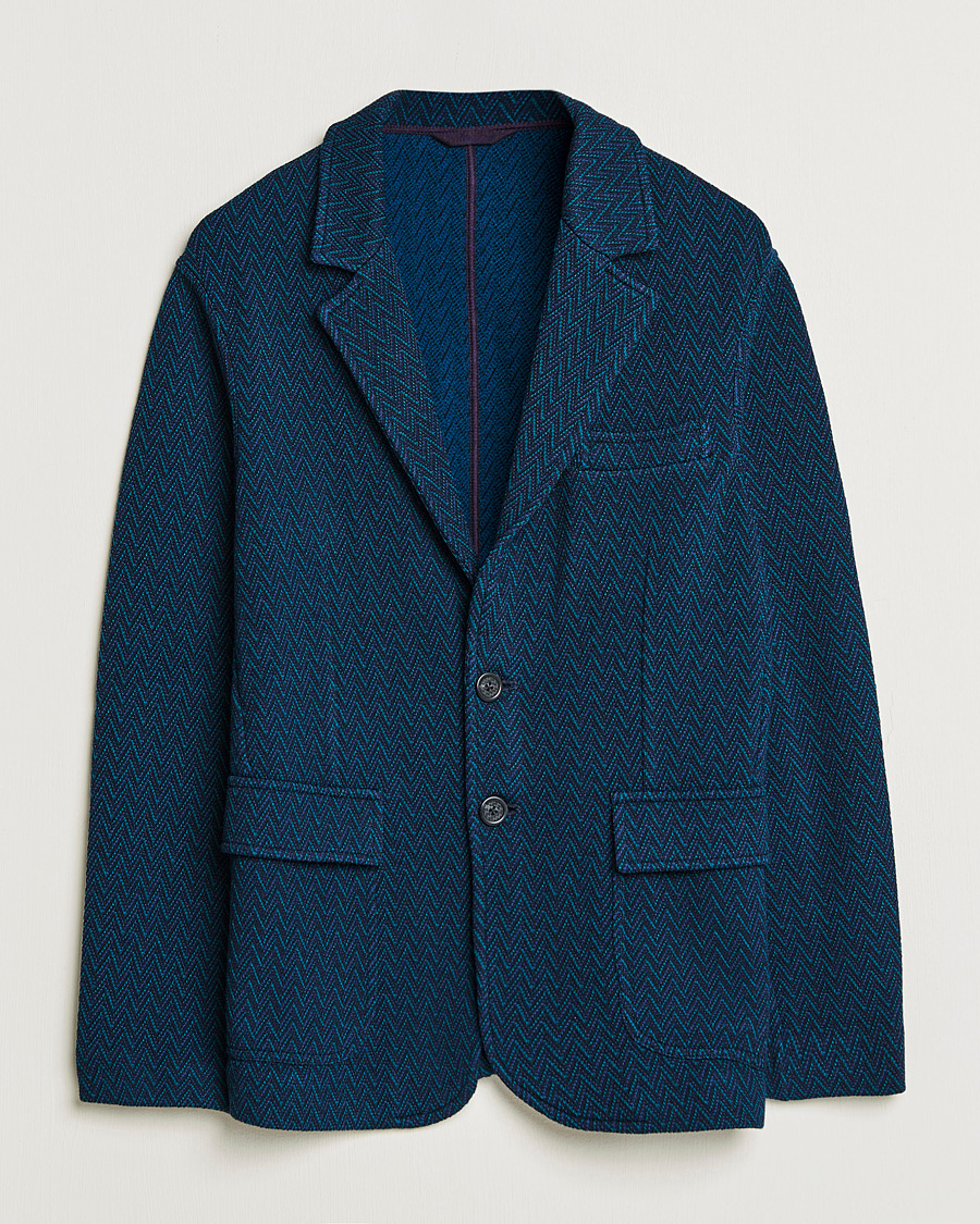 Herren | Sakkos | Missoni | Zig Zag Knitted Blazer Navy