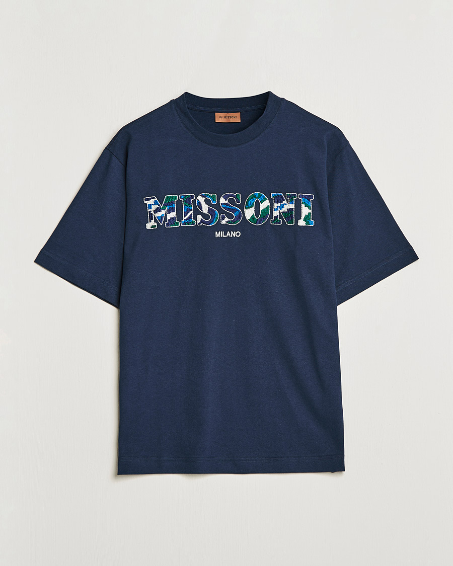 Herren | T-Shirts | Missoni | Embroidered Logo T-Shirt Dark Blue