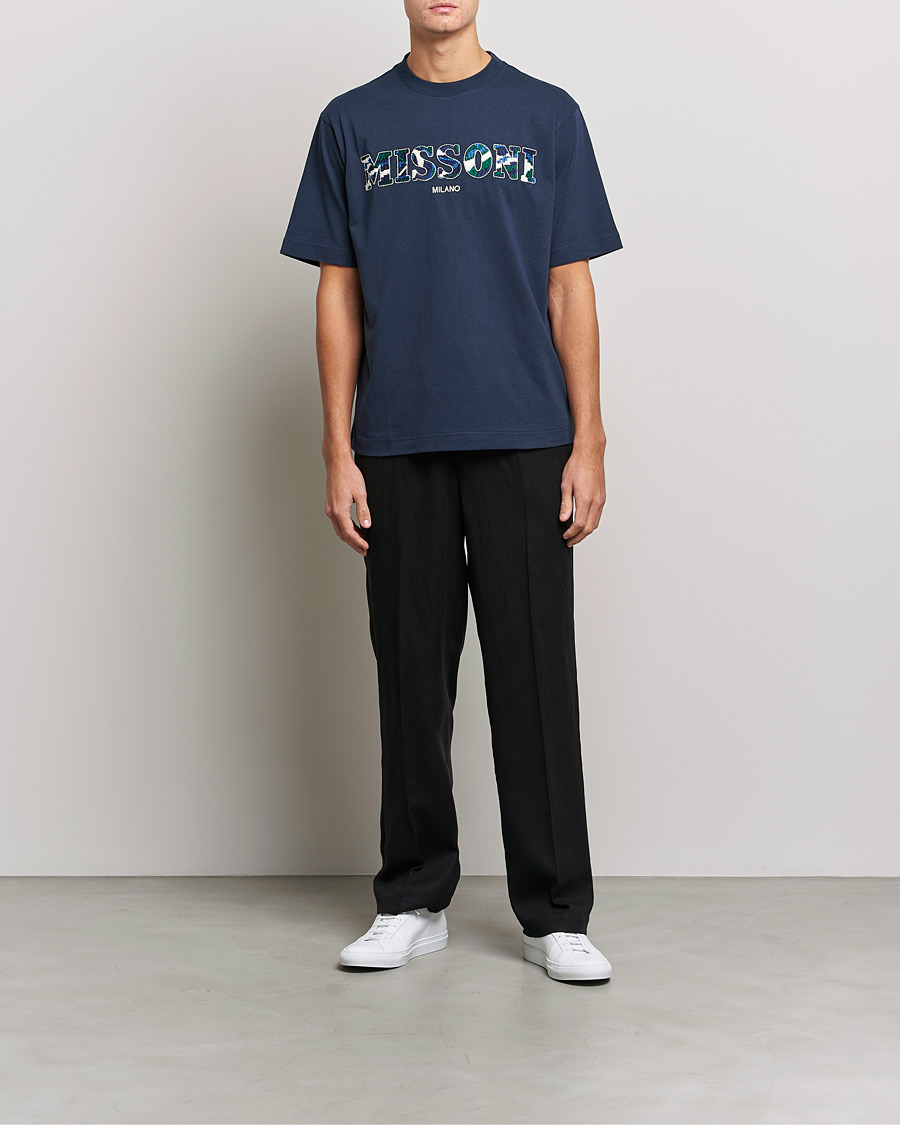 Herren | T-Shirts | Missoni | Embroidered Logo T-Shirt Dark Blue