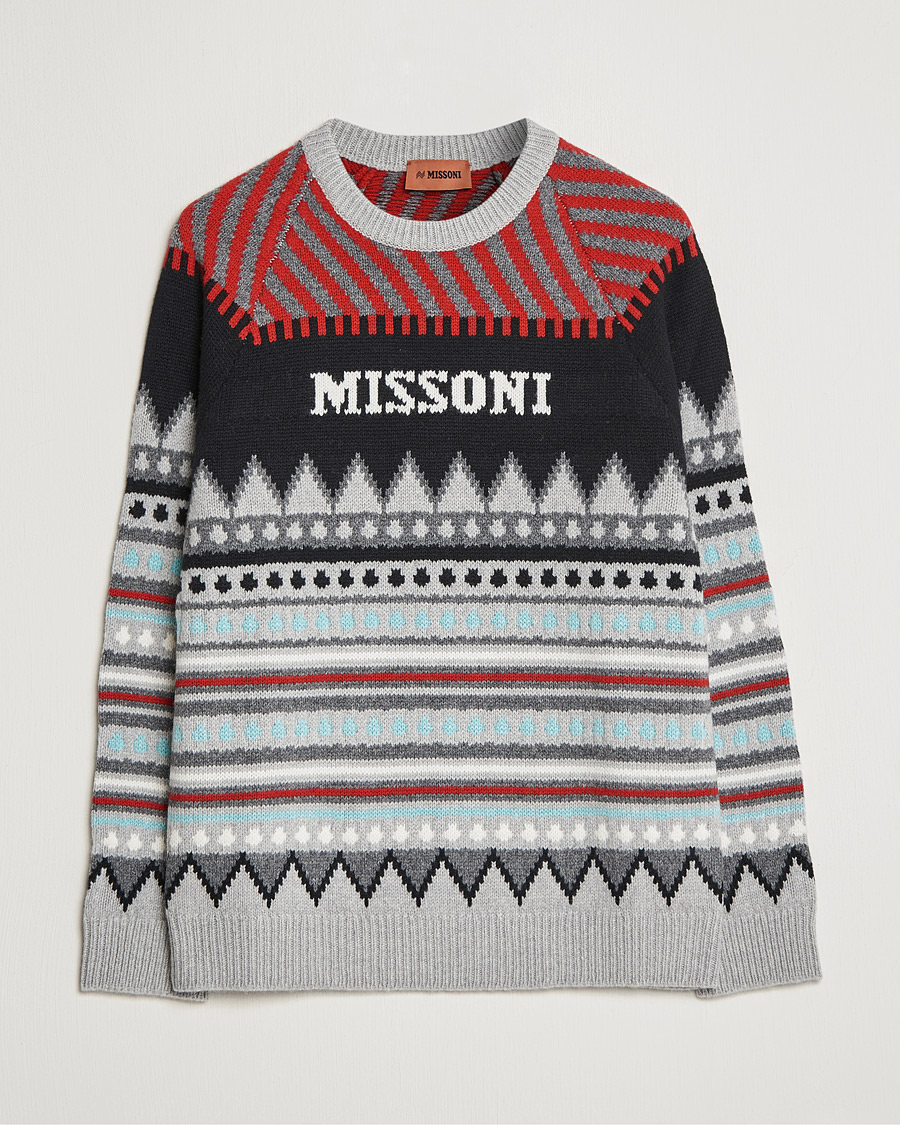 Herren | Pullover | Missoni | Mountain Calling Jacquard Sweater Grey/Red
