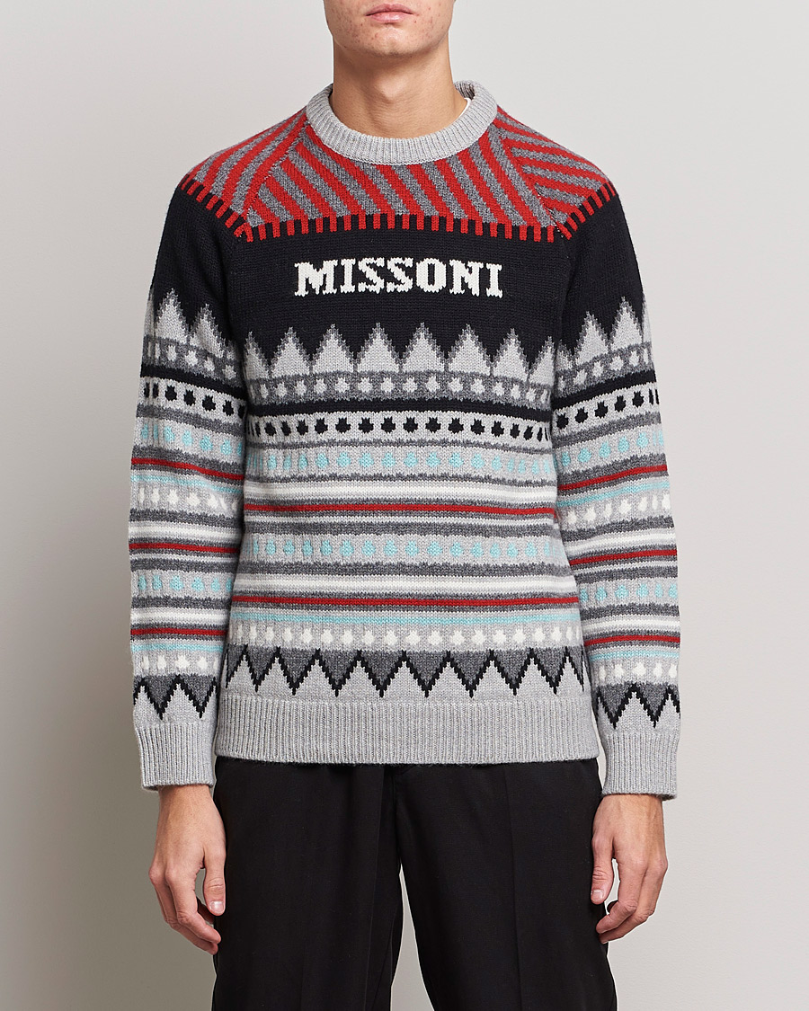 Herren | Pullover | Missoni | Mountain Calling Jacquard Sweater Grey/Red