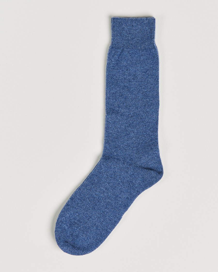 Herren | Unterwäsche | Bresciani | Pure Cashmere Socks Blue Melange