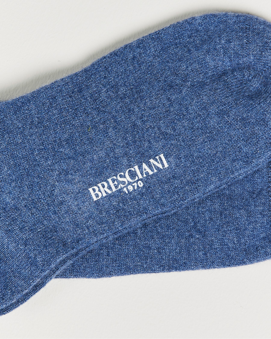 Herren | Unterwäsche | Bresciani | Pure Cashmere Socks Blue Melange