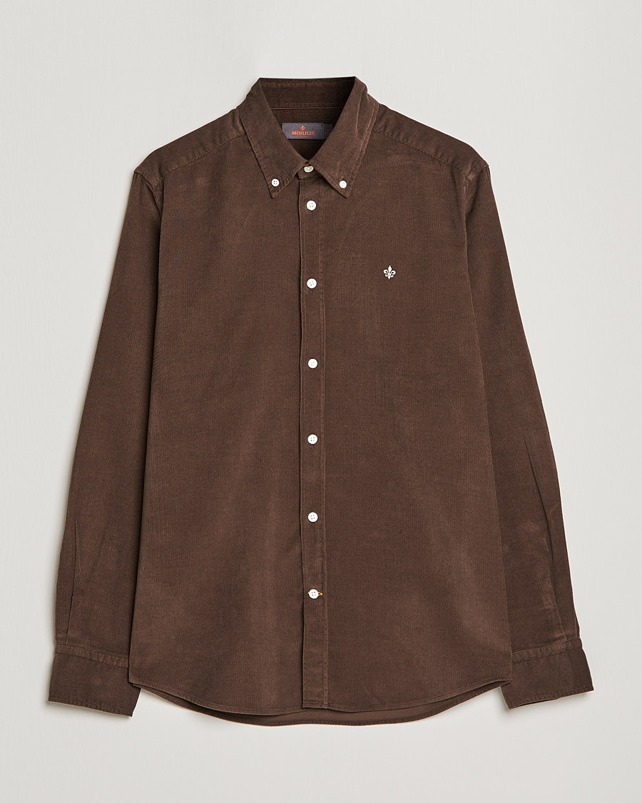 Herren | Hemden | Morris | Douglas Corduroy Button Down Shirt Dark Brown