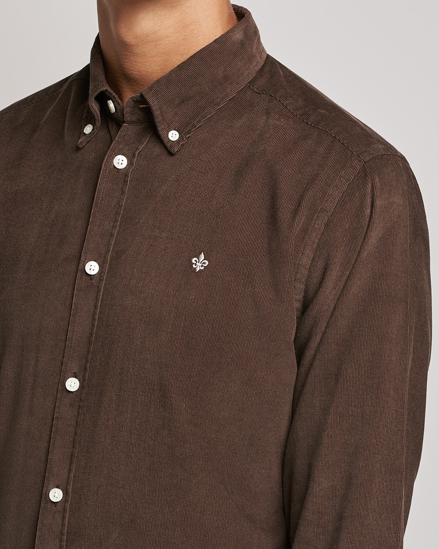 Herren | Hemden | Morris | Douglas Corduroy Button Down Shirt Dark Brown