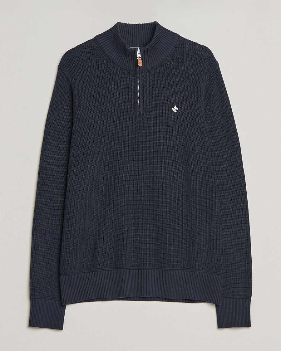 Herren | Pullover | Morris | Bernard Cotton Half Zip Blue