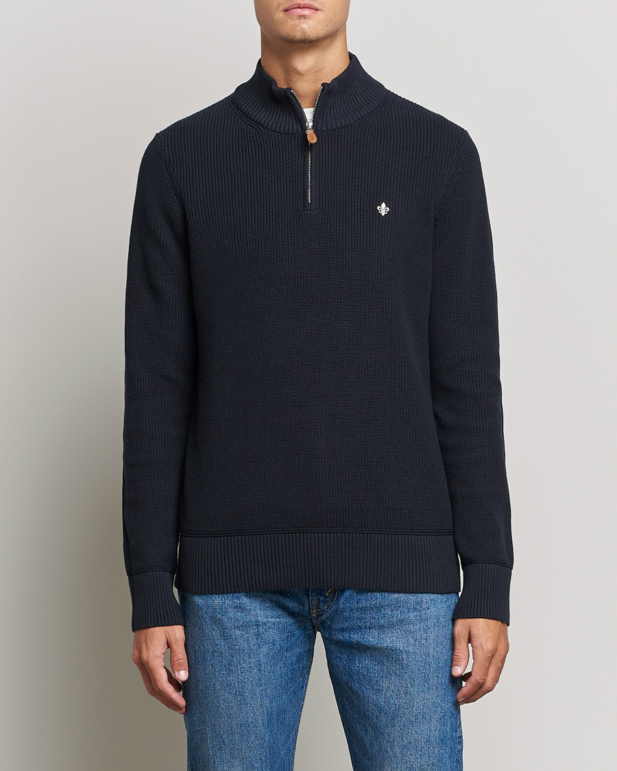 Herren | Pullover | Morris | Bernard Cotton Half Zip Blue