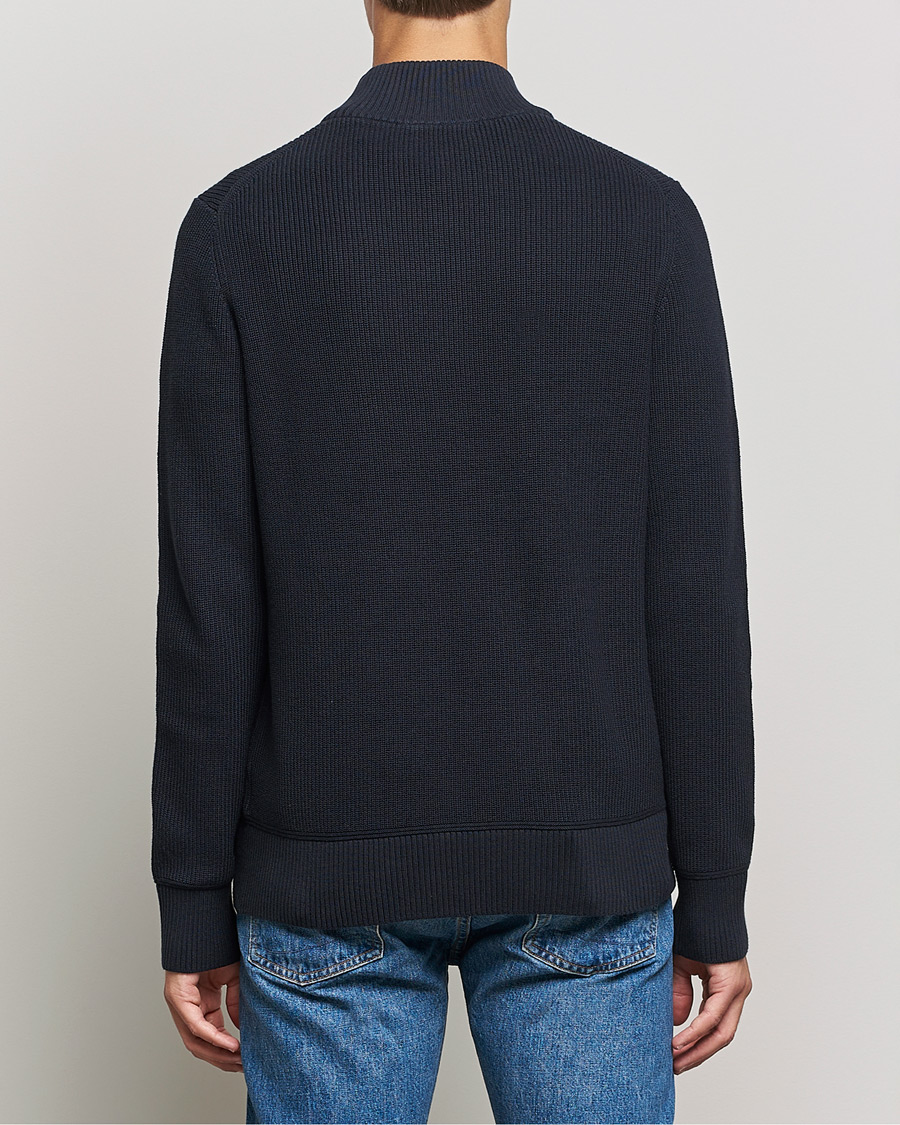 Herren | Pullover | Morris | Bernard Cotton Half Zip Blue