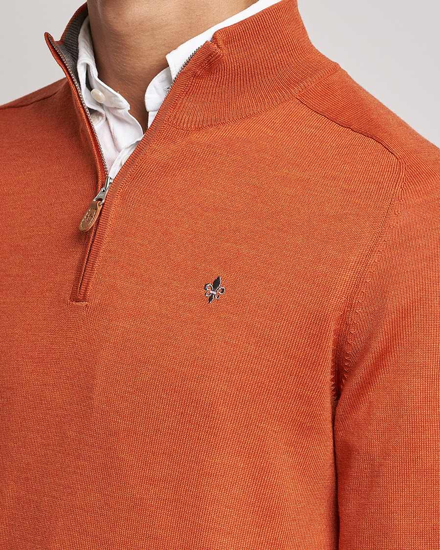 Herren | Pullover | Morris | John Merino Half Zip Orange
