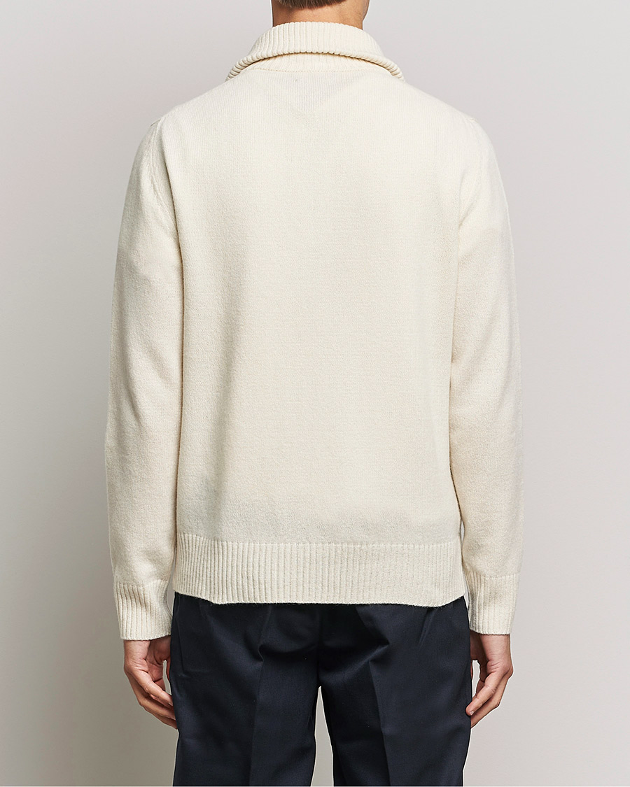 Herren | Pullover | Morris | Kieran Wool Half Zip Off White