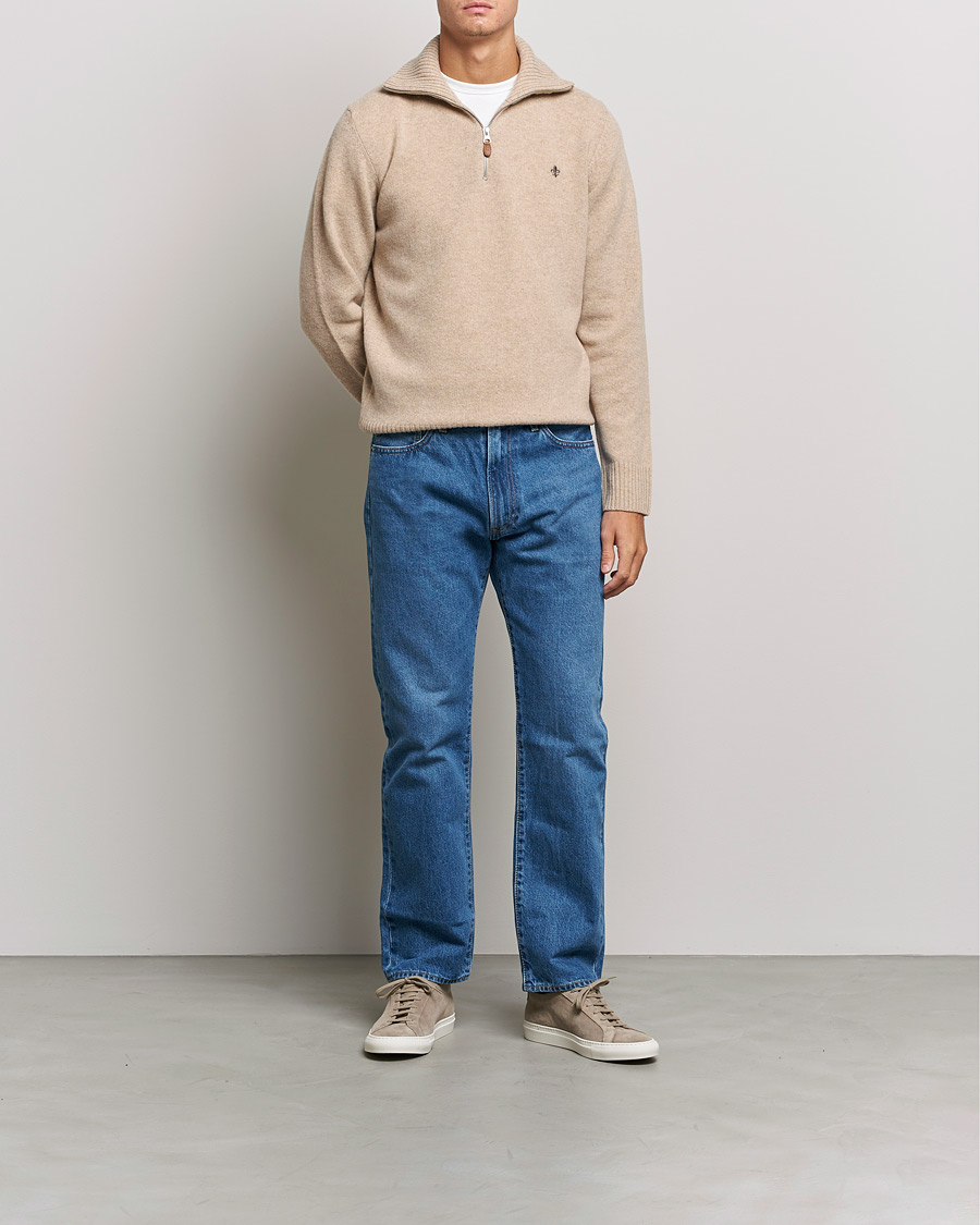 Herren | Pullover | Morris | Kieran Wool Half Zip Khaki