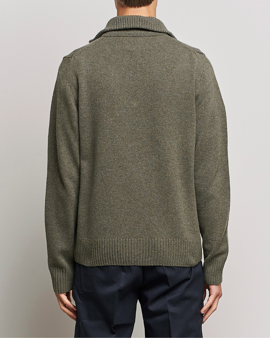 Herren | Pullover | Morris | Kieran Wool Half Zip Olive