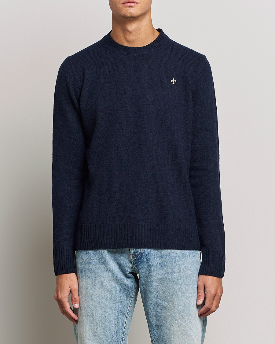 Herren | Pullover | Morris | Kieran Wool Crew Neck Navy