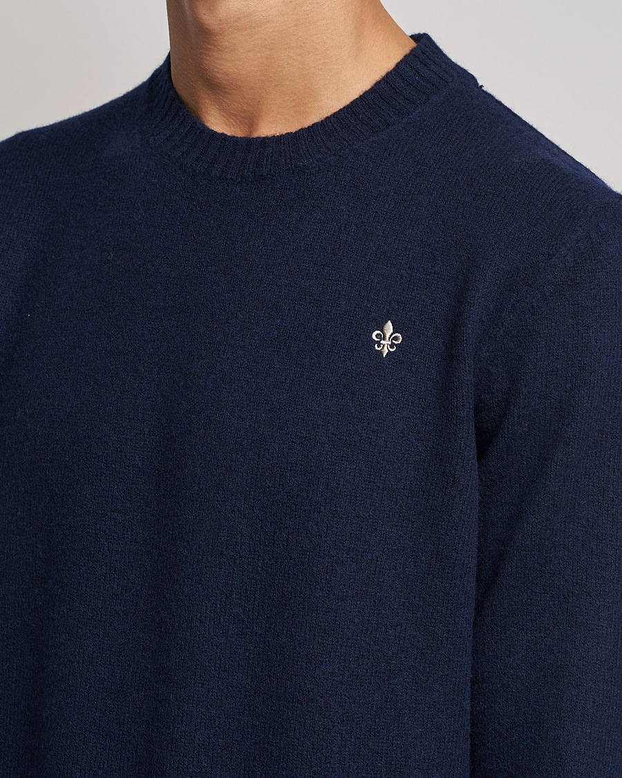 Herren | Pullover | Morris | Kieran Wool Crew Neck Navy