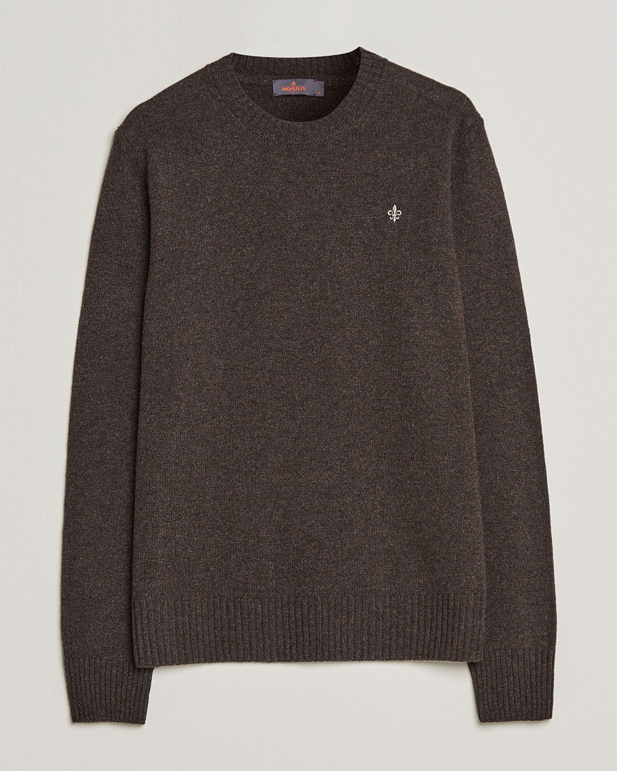 Herren | Pullover | Morris | Kieran Wool Crew Neck Brown