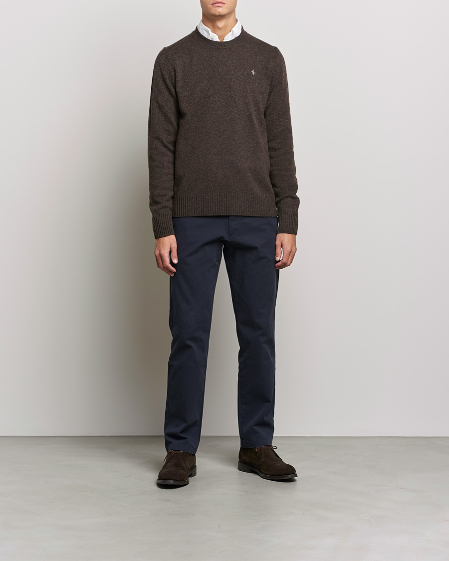 Herren | Pullover | Morris | Kieran Wool Crew Neck Brown