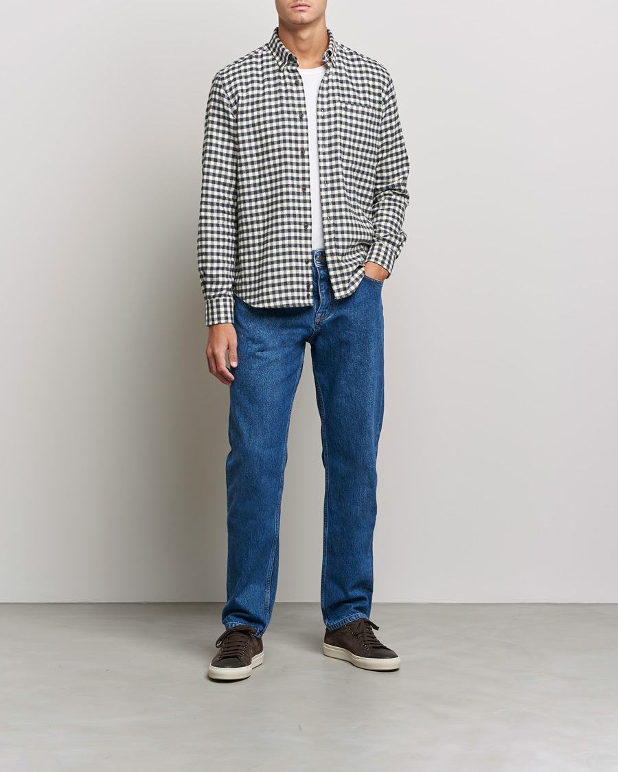 Herren | Hemden | Morris | Brushed Twill Checked Shirt Grey/White
