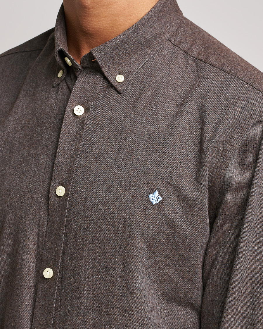Herren | Hemden | Morris | Watts Flannel Button Down Shirt Dark Brown