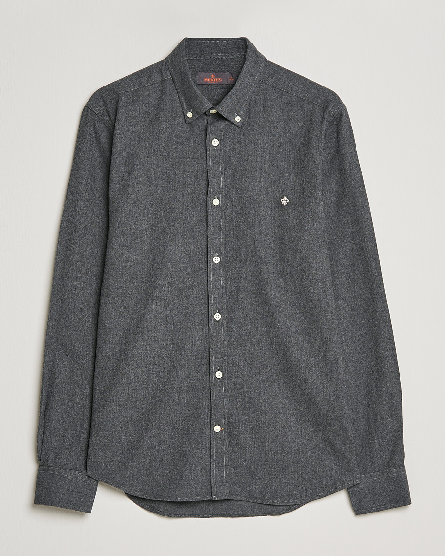 Herren | Hemden | Morris | Watts Flannel Button Down Shirt Dark Grey